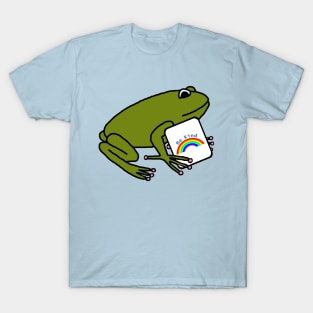 Green Frog Says Be Kind with Rainbow T-Shirt